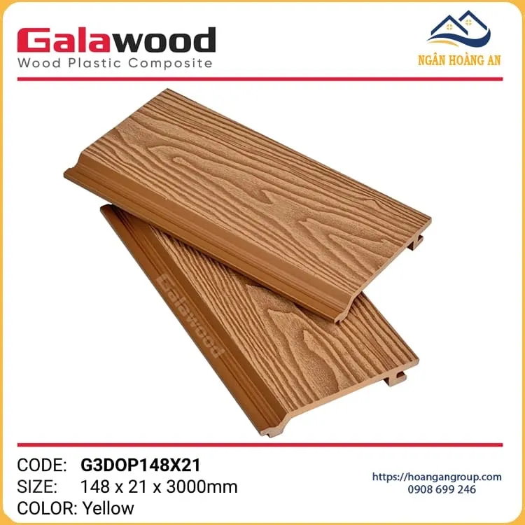 Tấm Ốp Trần Gỗ Nhựa Ngoài Trời Galawood G3DOP148X21 Yellow Tấm Ốp Trần Gỗ Nhựa Ngoài Trời Galawood G3DOP148X21 Yellow
